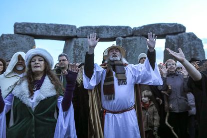 Britons celebrate the Winter Solstice at Stonehenge