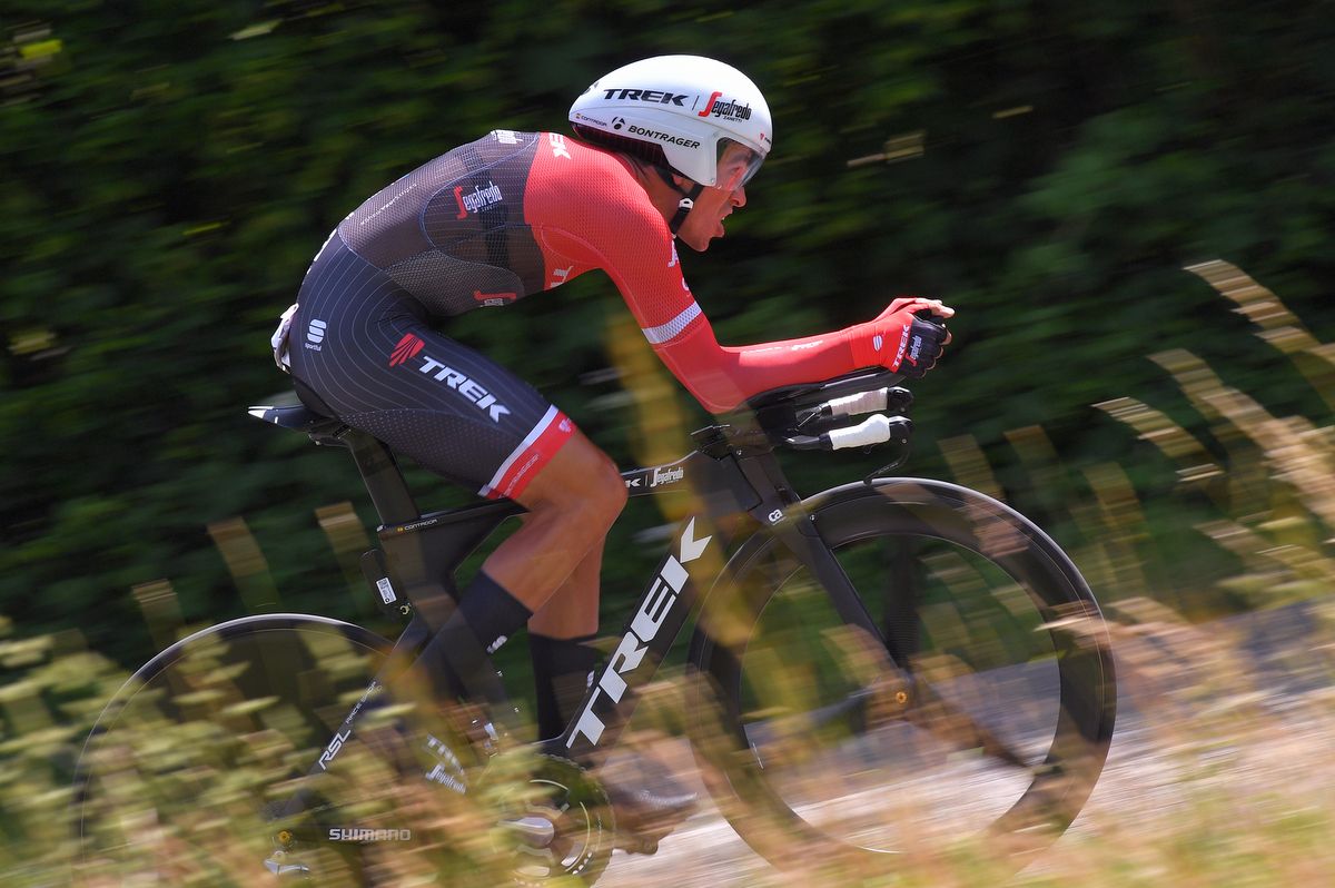 Alberto Contador (Trek-Segafredo) riding to seventh place on the day