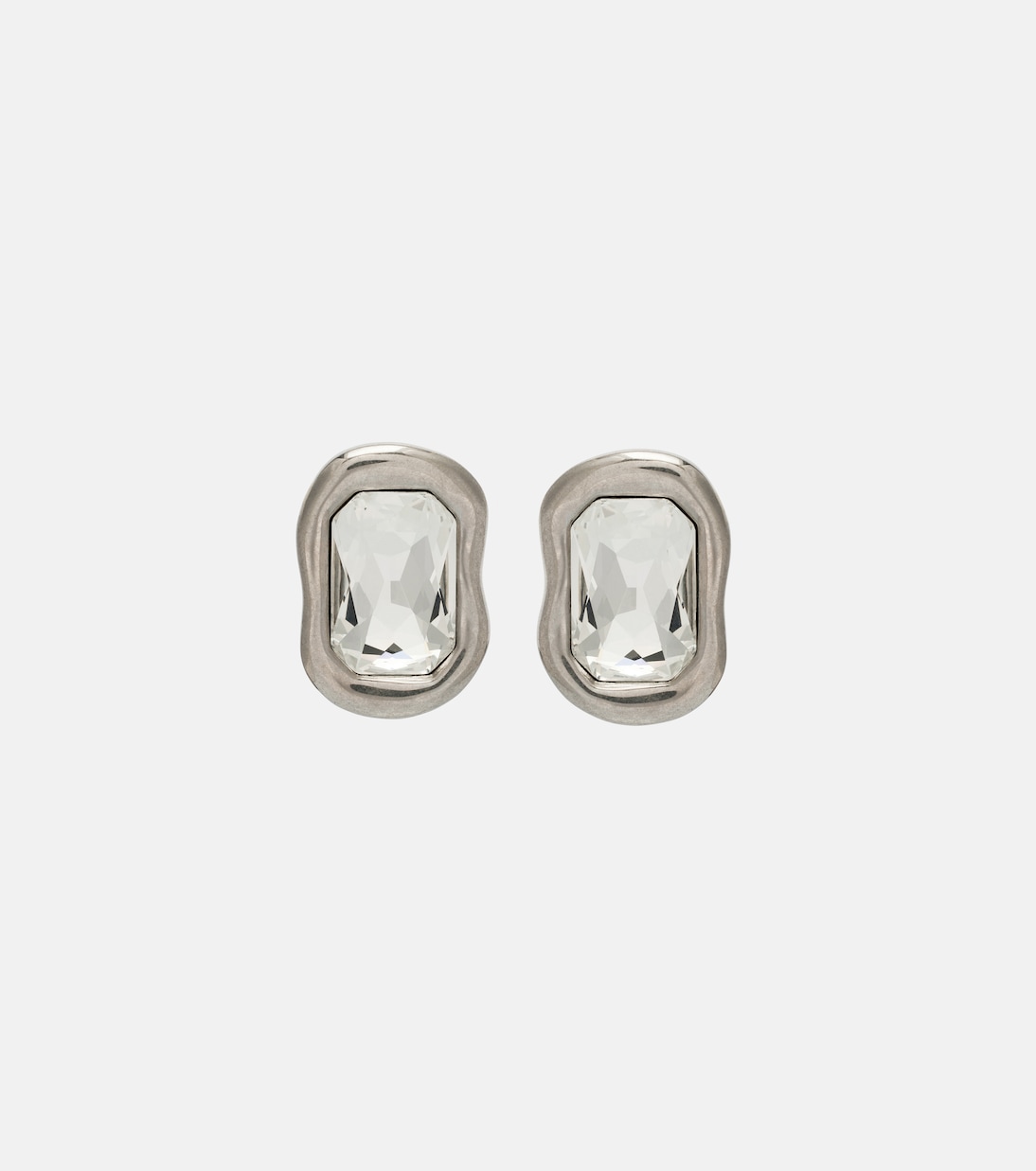 Sculptural Crystal Embellished Earrings in Silver - Givenchy