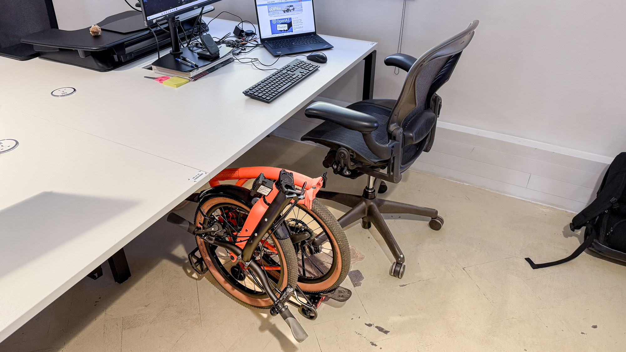 Brompton G Line folding bike in action on gravel and city streets
