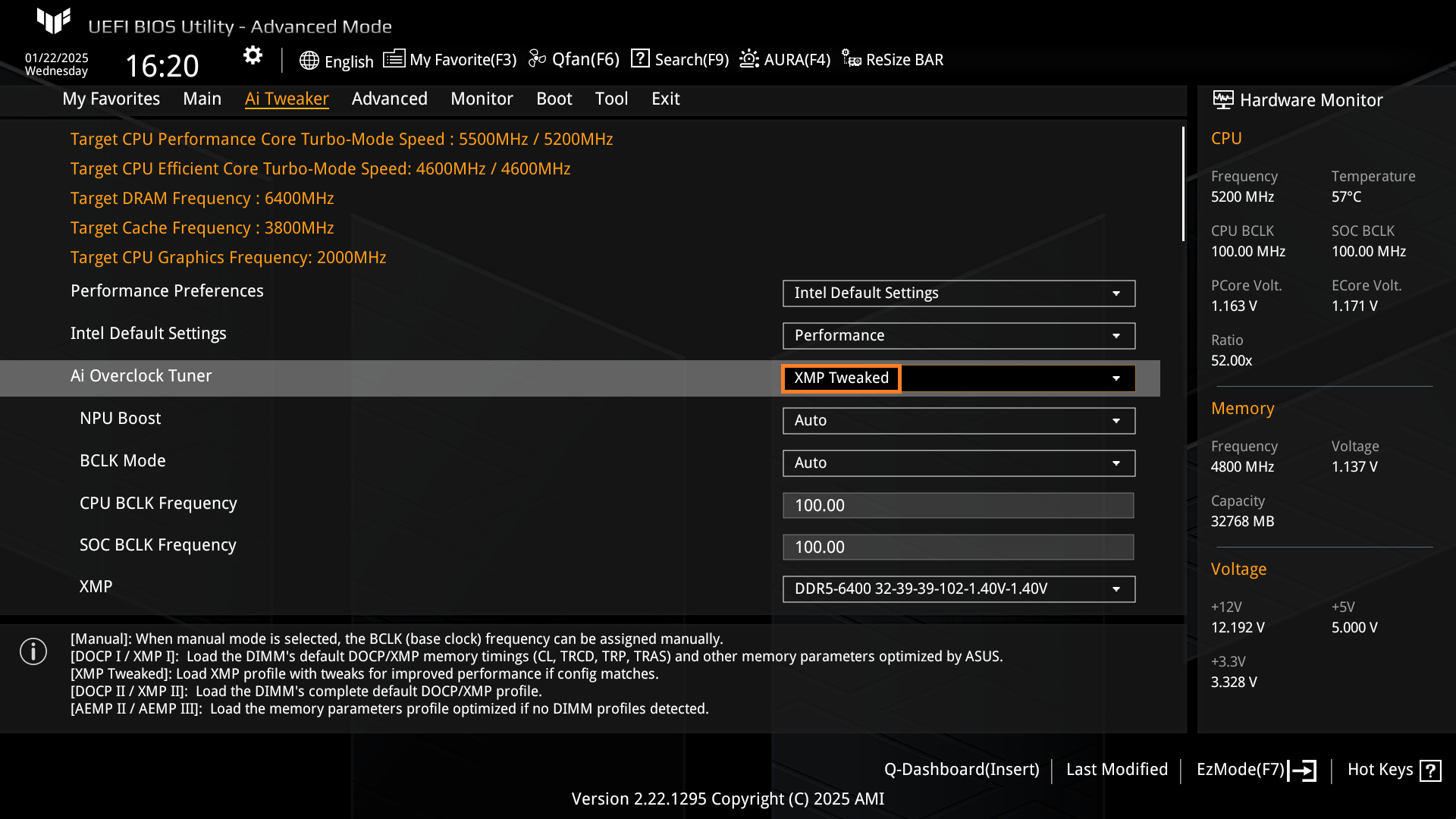 Asus BIOS settings call XMP 3, XMP Tweaked