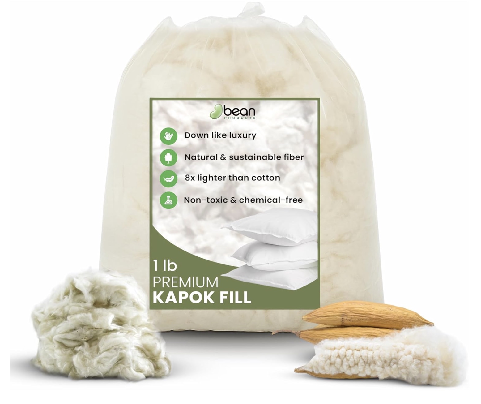 Bean Products Kapok pillow stuffing for hummingbird fluff cloud