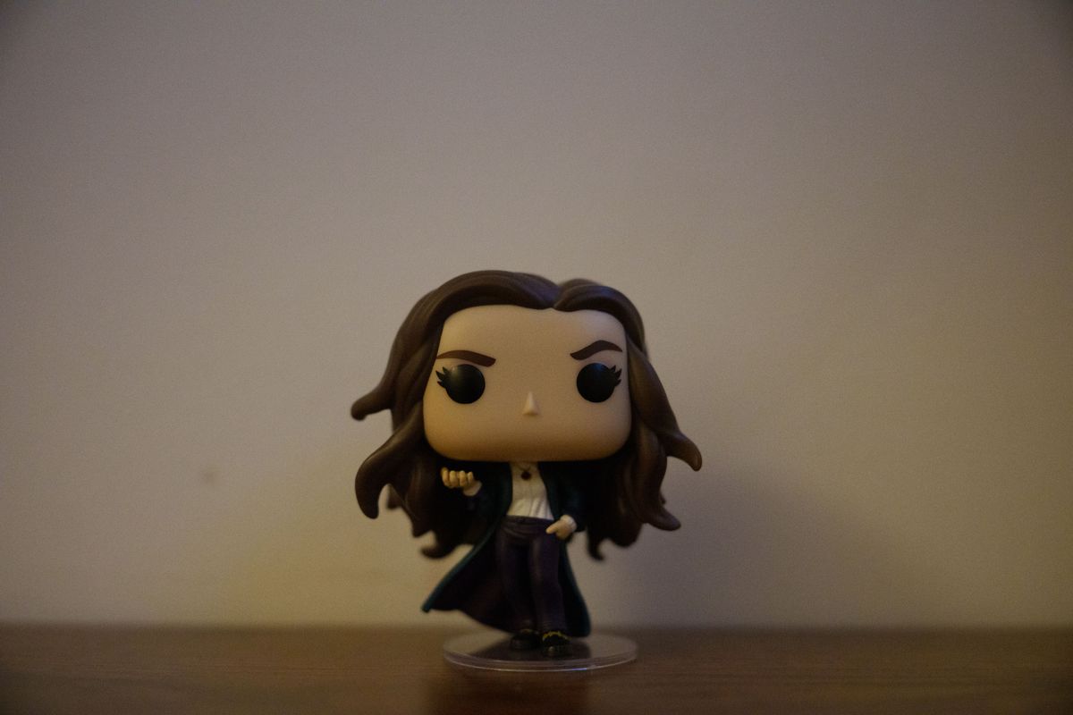 A photo of a Funko Pop bobblehead, taken on a Sony A1 II mirrorless camera and with a Sony FE 28-70mm F2 GM lens