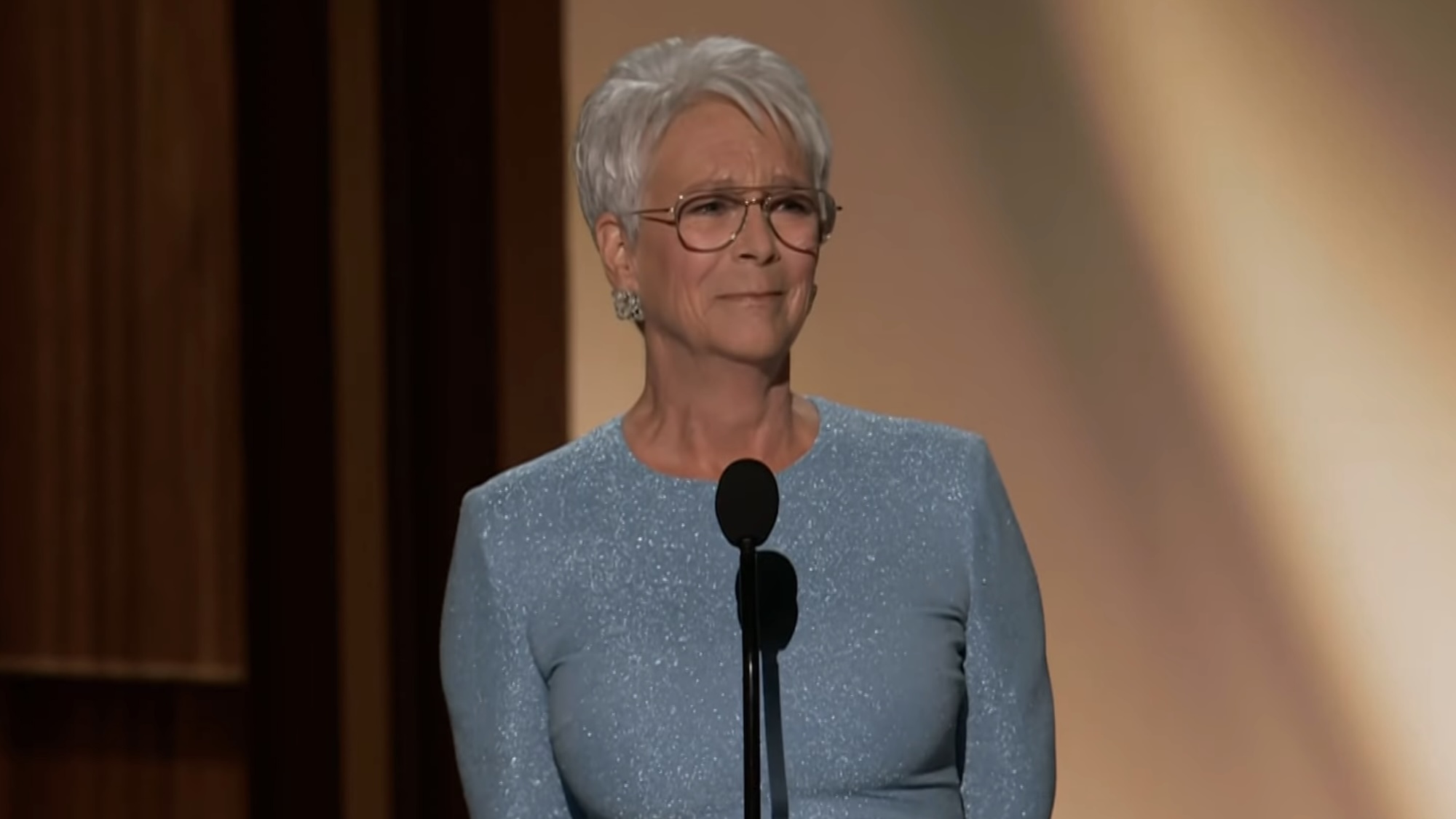 Jamie Lee Curtis paying tribute to Rob Reiner at 2026 Emmys