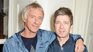  Paul Weller (L) and Noel Gallagher attend the launch of "Real Stars Are Rare", the new menswear line from Paul Weller, at Somerset House on October 8, 2014 in London