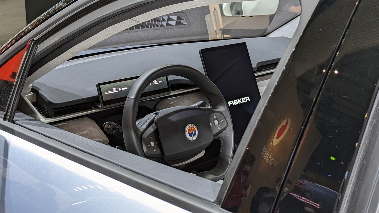 View through driver's window into cabin