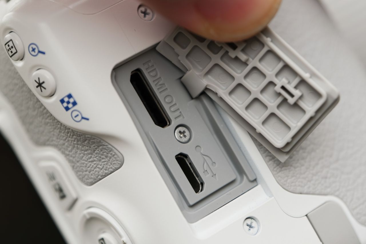 The camera is fitted with USB Micro and HDMI mini ports.