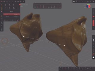 How to quickly sculpt realistic 3D horns for a creature on iPad
