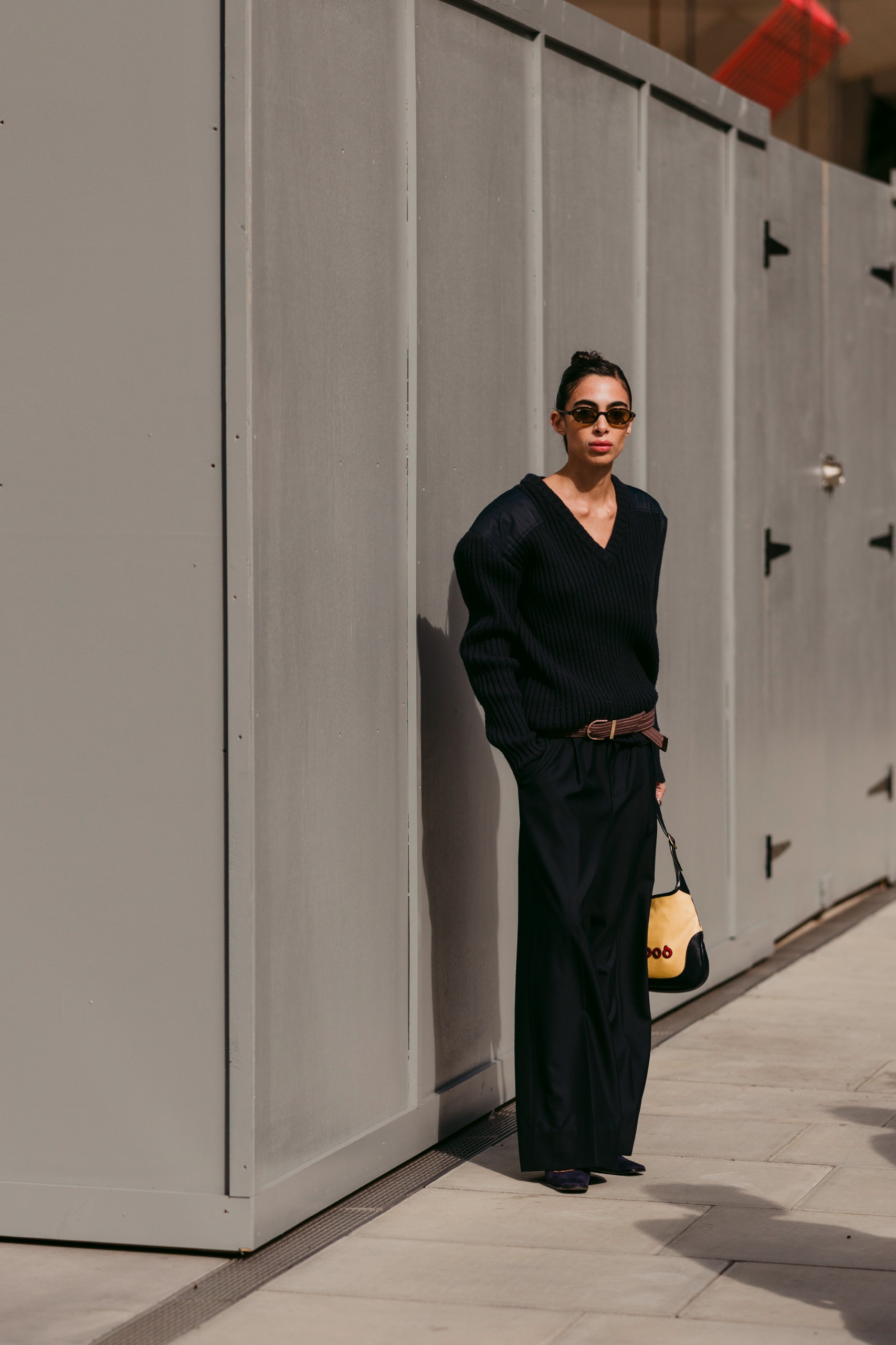 An attendee at London Fashion Week spring/summer 2027.