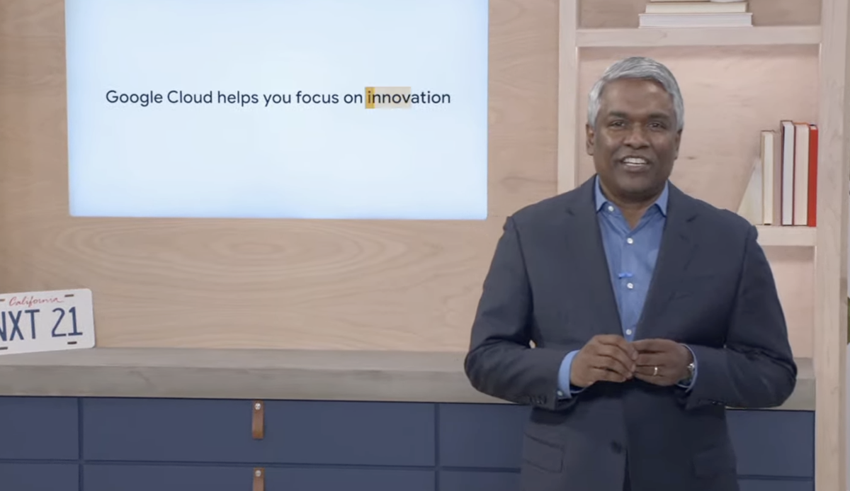 Thomas Kurian during his keynote for Google Cloud Next 2021