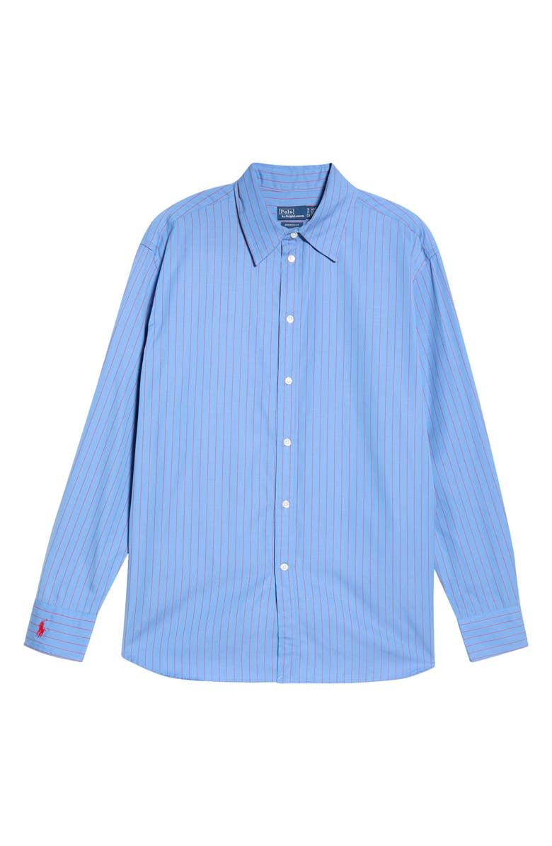 Stripe Button-Up Cotton Shirt
