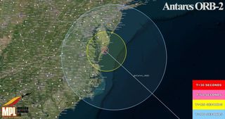 Antares Orb-2 Mission Launch VIsibility Map