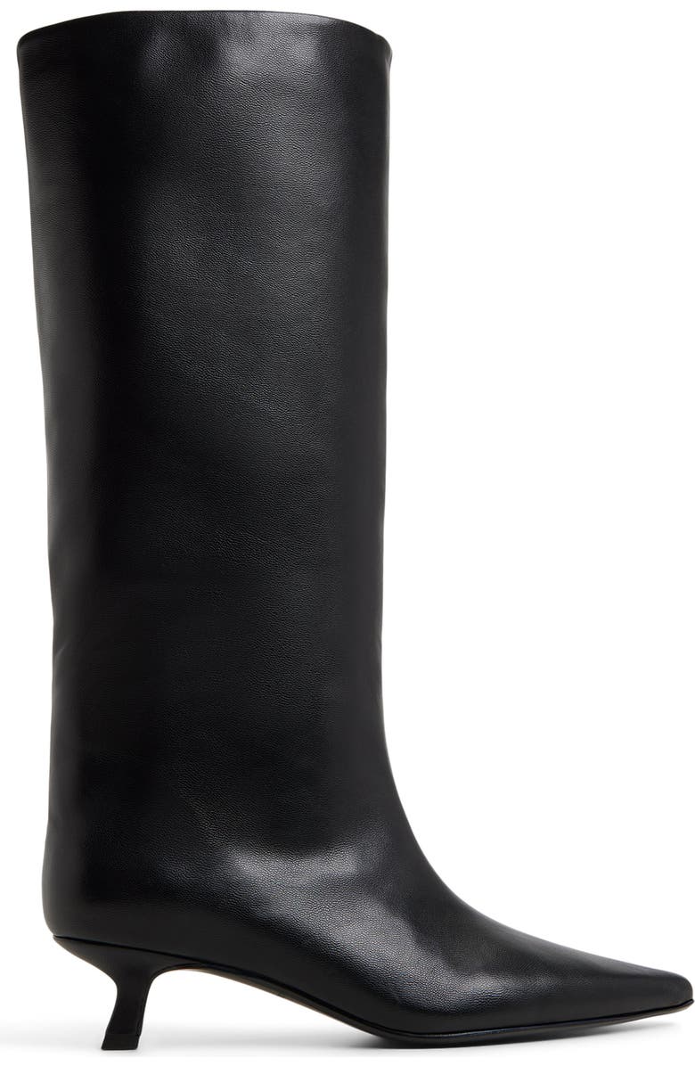 Aliccia Pointed Toe Knee High Kitten Heel Boot