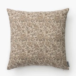 neutral floral square cushion