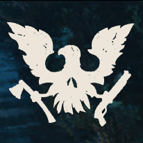 Undead Labs logo of a bird holding an axe and shotgun