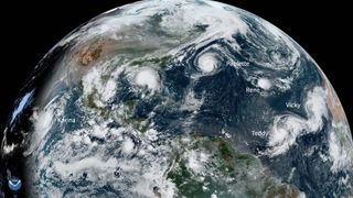 With five storms in the Atlantic and one in the pacific, a half a dozen storms can be seen swirling from space as of today (Sept. 15, 2020).