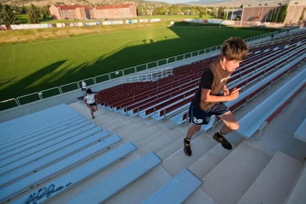 The camp was based at a local college which offered access to the stadium steps