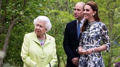 Queen with Prince William and Kate Middleton