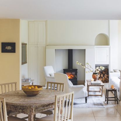 Surrey Victorian house decorated in neutral shades with vintage furniture