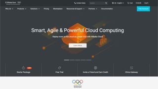 Website screenshot for Alibaba Cloud ECS