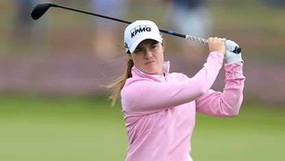 Leona Maguire takes a shot a the AIG Women&#039;s Open