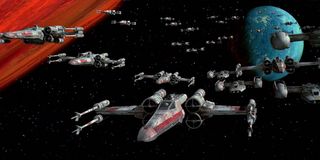 Fleet of X-Wings in Star Wars A New Hope special edition