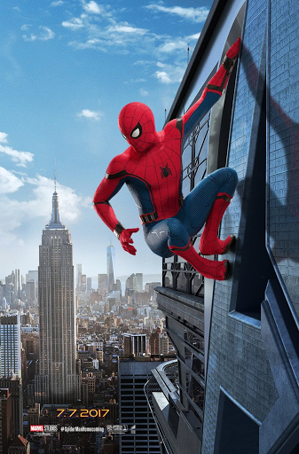 Spider-Man holding onto Avengers tower