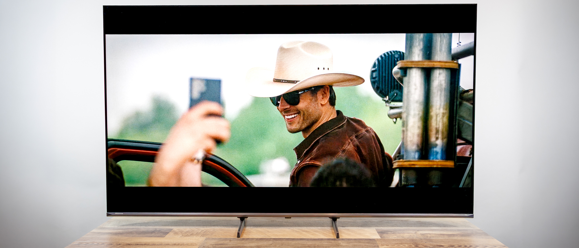 Hisense U6SF Pro TV on a desk