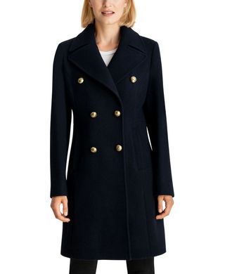 double breasted navy coat
