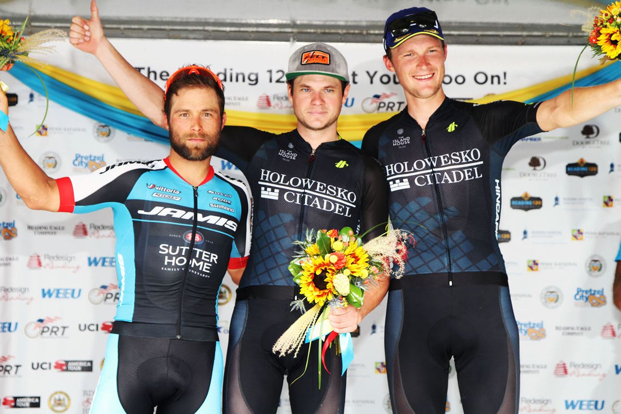Left-to-right: Eric Marcotte (Team Jamis), Oscar Clark (Holowesko Citadel pb Hincapie Sportwear), Andrew Flaksis (Holowesko Citadel pb Hincapie Sportwear)