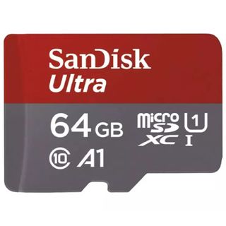 Product shot of SanDisk Ultra 64GB MicroSD, one of the best Nintendo Switch SD cards