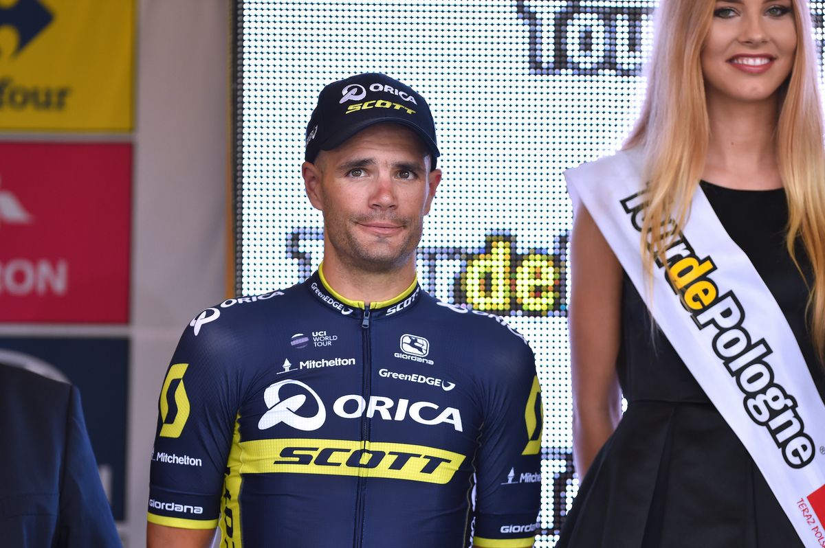 Luka Mezgec on the podium