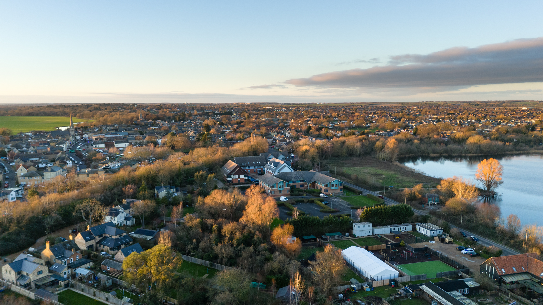 Photo of a town taken with the DJI Flip