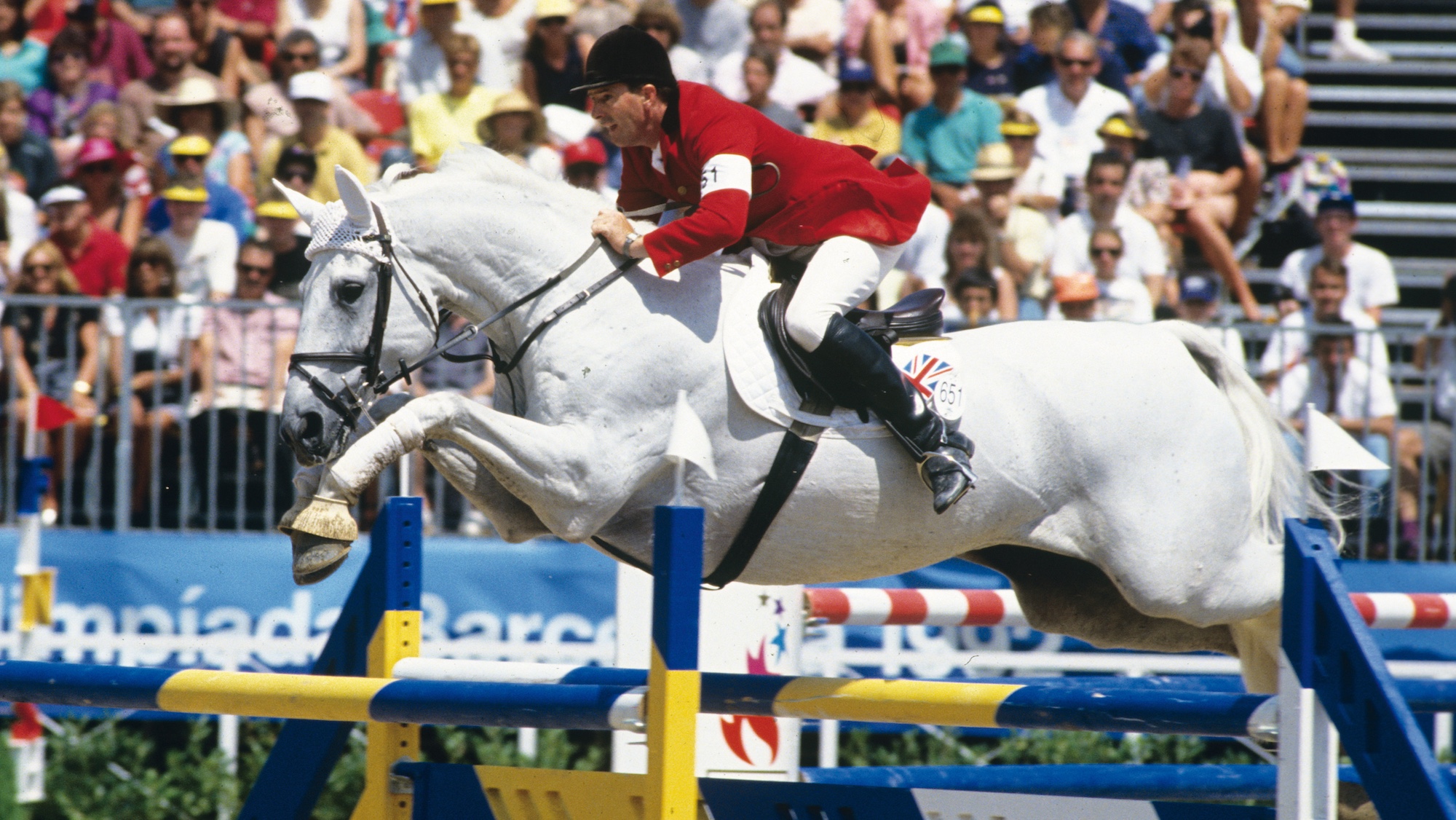 Milton and John Whitaker, showing Milton&amp;rsquo;s unusual &amp;lsquo;legs out&amp;rsquo; jumping technique