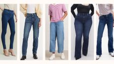 best jeans for women over 60 on models from these brands Next, Levi's, Seasalt, Good American, GAP