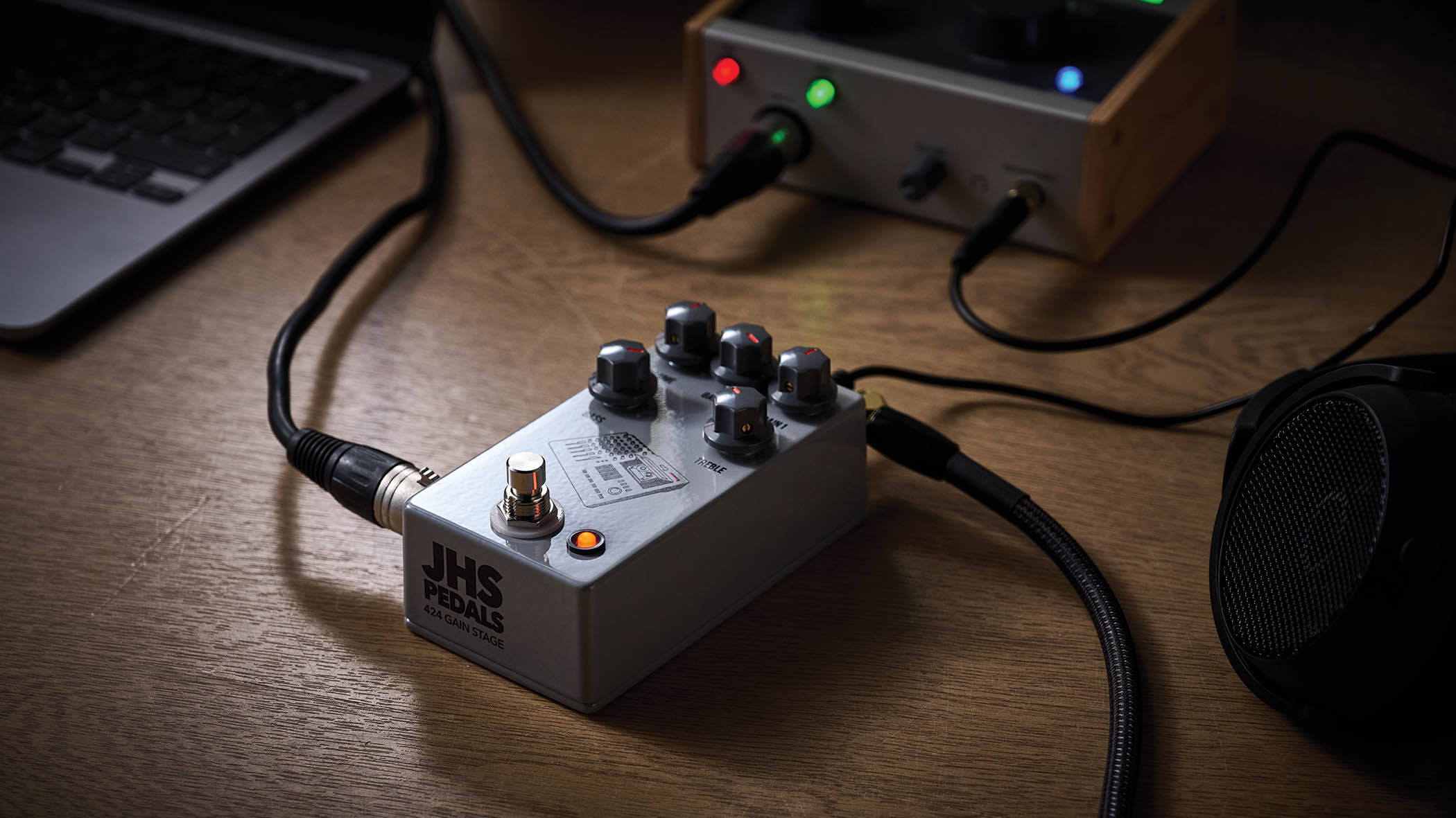 JHS Pedals 424 Gain Stage: this computer-gray stompbox is a preamp-cum-distortion that emulates the analogue mojo of the Tascam Portastudio