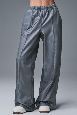 Afterglow Wide Leg Track Pant - Steel Grey