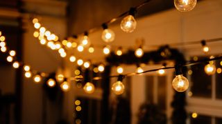 String lights hanging up outdoors