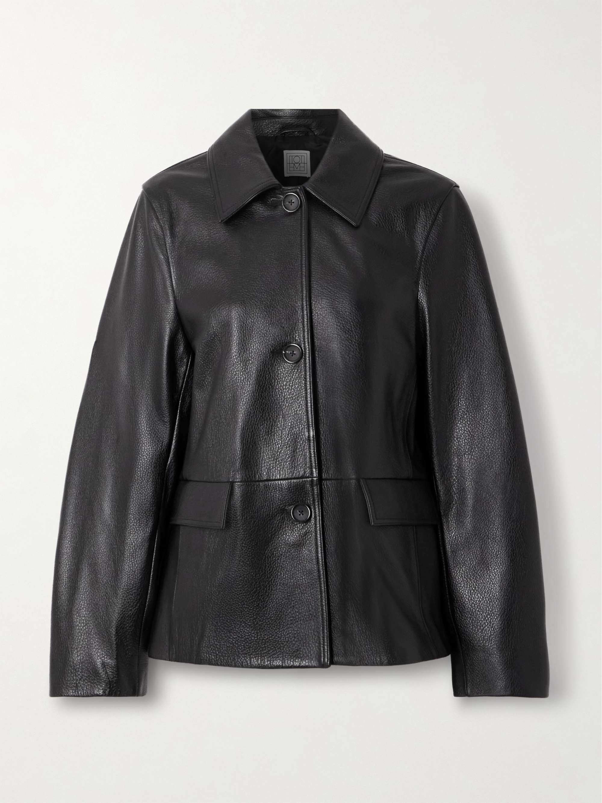 Paneled Textured-Leather Jacket