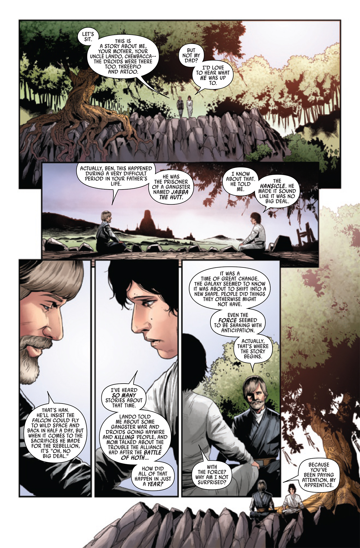 Star Wars #50 pone fin a la era actual de los cómics de Star Wars de Marvel con un enfrentamiento entre Luke Skywalker y Ben Solo.