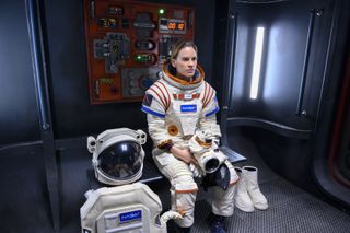 Hilary Swank as Commander Emma Green in the new Netflix series "Away," premiering Sept. 4, 2020.