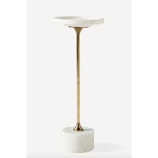 A marble and brass side table