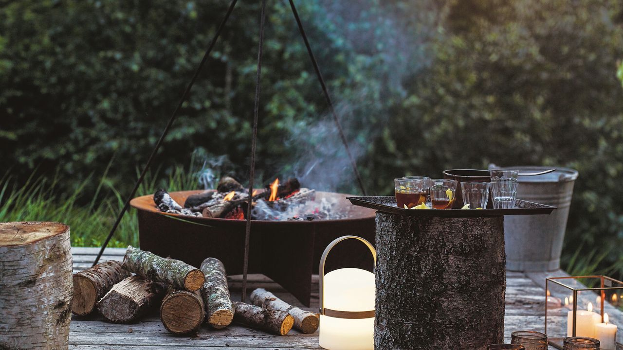 Using ashes in the garden, large open fire with ash