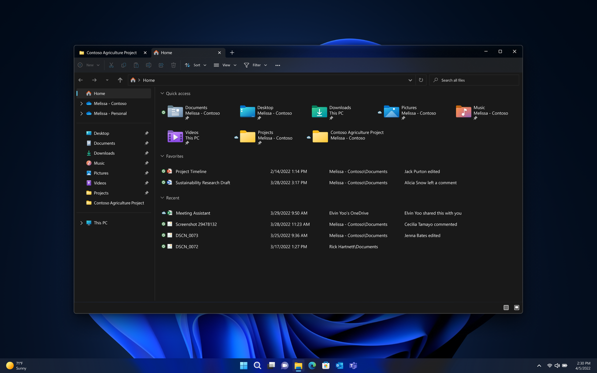 Windows 11 tabs in File Explorer