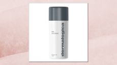 A close up picture of Dermalogica Daily Microfoliant Exfoliator in a pink, watercolour template
