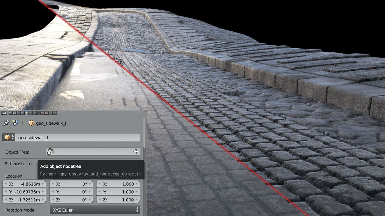 Adding a little realism with cobble stones and displacement maps