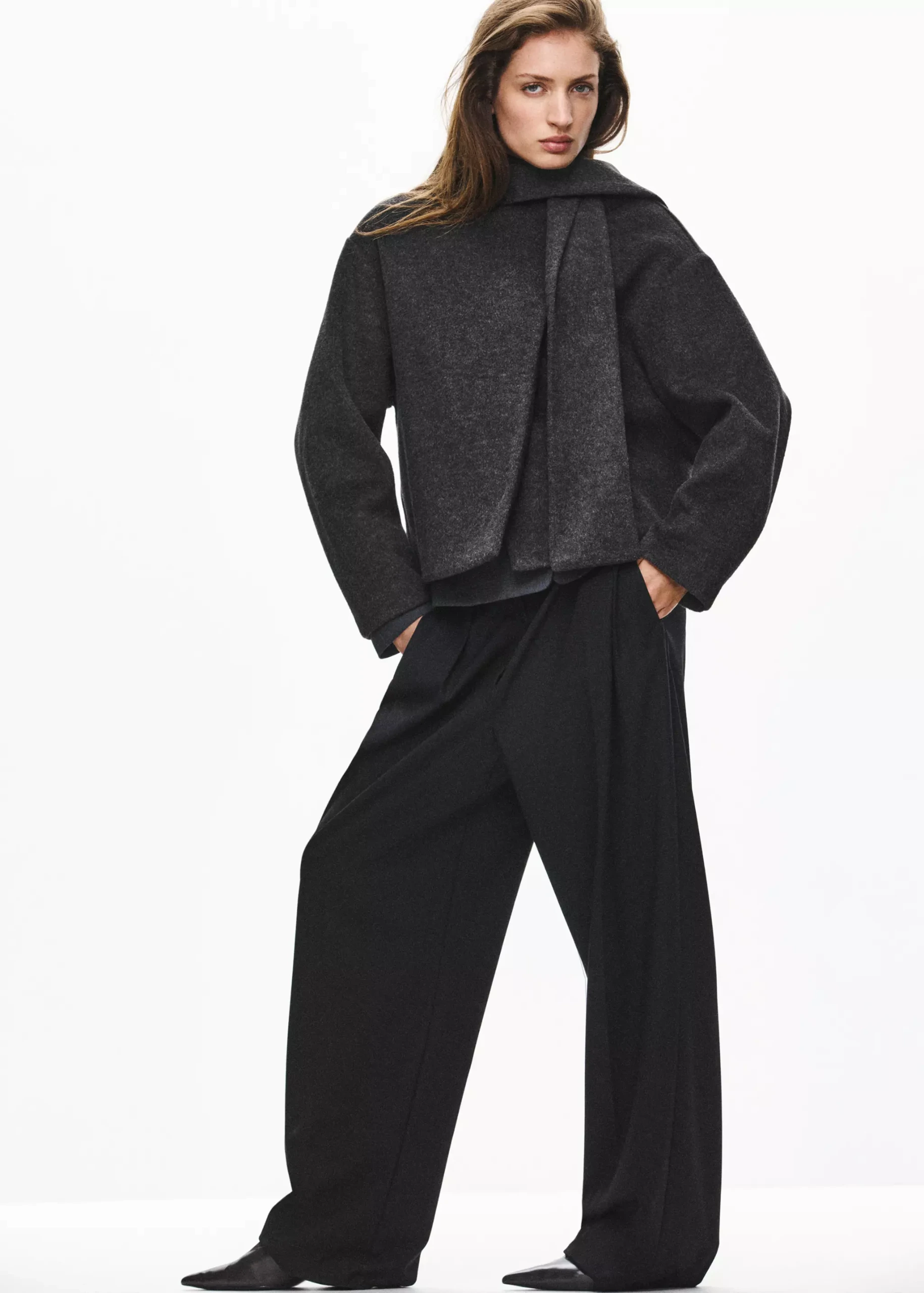 Scarf-Collar Cloth Jacket - Women | Mango United Kingdom