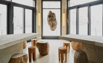 Interiors of JIGI Poke restaurant in Berlin designed by Vaust studio 