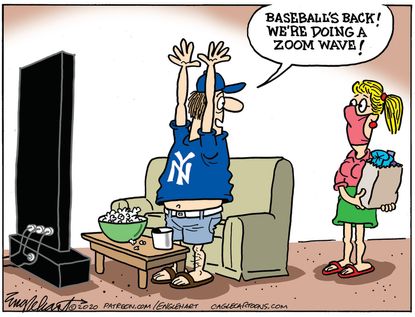 Editorial Cartoon U.S. baseball coronavirus MLB
