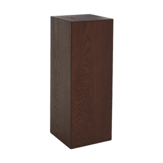 A dark brown wood pedestal from H&M